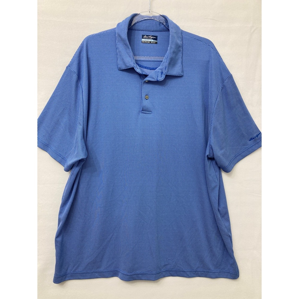Ben Hogan Performance Polo Shirt Size 3XL Blue Geometric Golf Activewear Casual